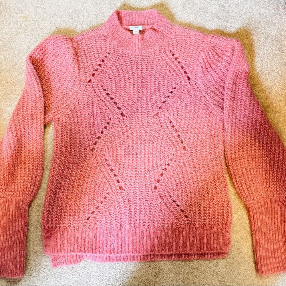 Cuyana Pink Alpaca Textured Women's Sweater